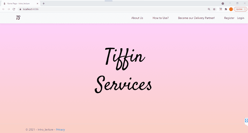 Tiffin Service Web Application
